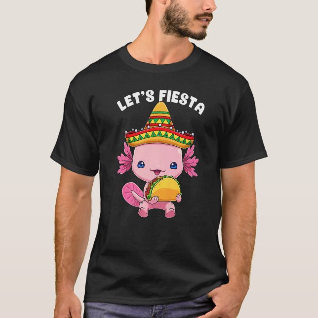 Camiseta Cinco De Mayo Axolotl Taco Cute Mexicano Axolotl L (Anverso)
