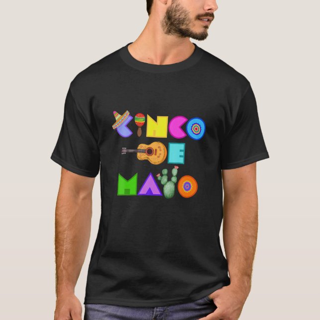 Camiseta CINCO DE MAYO Brillante Camis de Cultura Mexicana (Anverso)