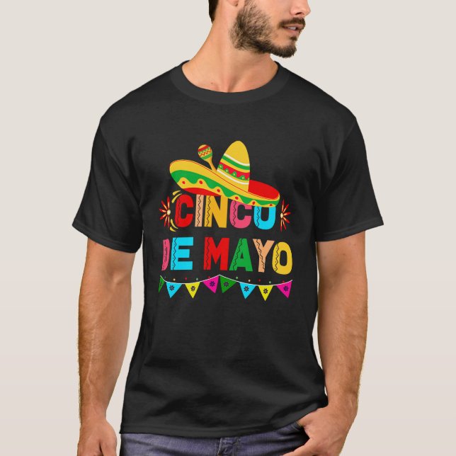 Camiseta Cinco De Mayo Burritos  Mexico Tacos and Avocado (Anverso)