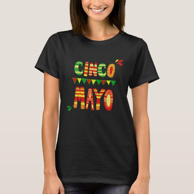 Camiseta Cinco De Mayo Burritos  Mexico Tacos and Avocado   (Anverso)