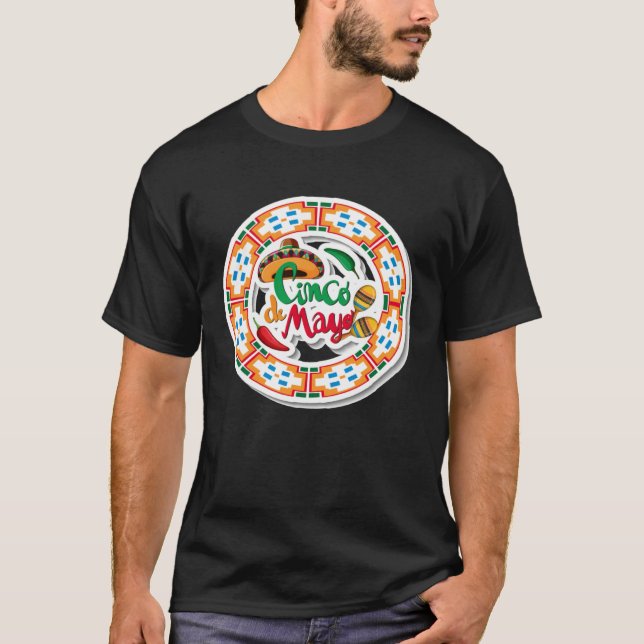 Camiseta Cinco De Mayo Burritos  Mexico Tacos and Avocado   (Anverso)