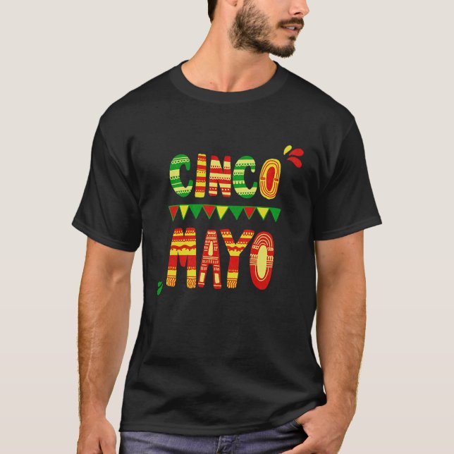 Camiseta Cinco De Mayo Burritos  Mexico Tacos and Avocado   (Anverso)