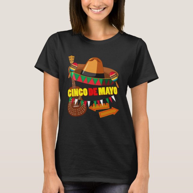 Camiseta Cinco De Mayo Burritos  Mexico Tacos and Avocado   (Anverso)