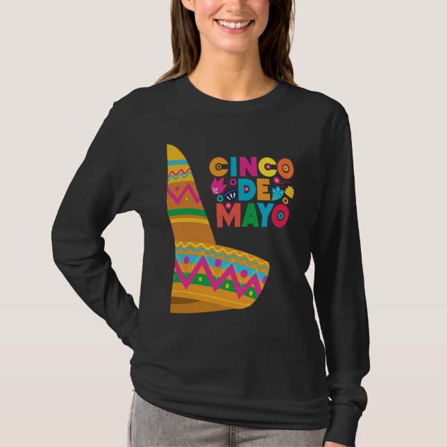 Camiseta Cinco De Mayo Burritos  Mexico Tacos and Avocado   (Anverso)