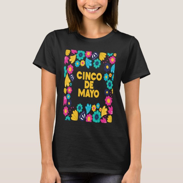 Camiseta Cinco De Mayo Burritos  Mexico Tacos and Avocado   (Anverso)