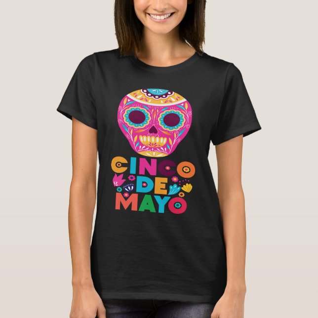 Camiseta Cinco De Mayo Burritos  Mexico Tacos and Avocado   (Anverso)