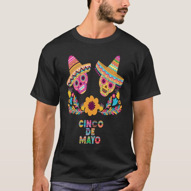 Camiseta Cinco De Mayo Burritos  Mexico Tacos and Avocado   (Anverso)