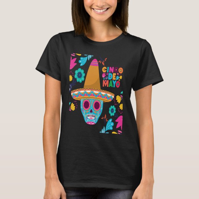 Camiseta Cinco De Mayo Burritos  Mexico Tacos and Avocado   (Anverso)