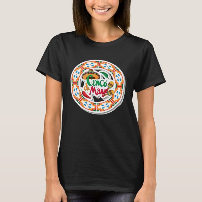 Camiseta Cinco De Mayo Burritos  Mexico Tacos and Avocado   (Anverso)