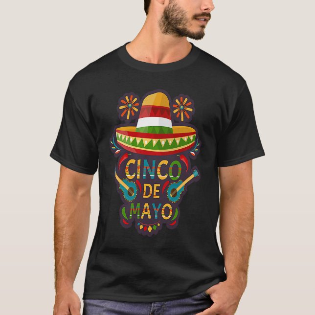 Camiseta Cinco De Mayo Burritos  Mexico Tacos and Avocado   (Anverso)