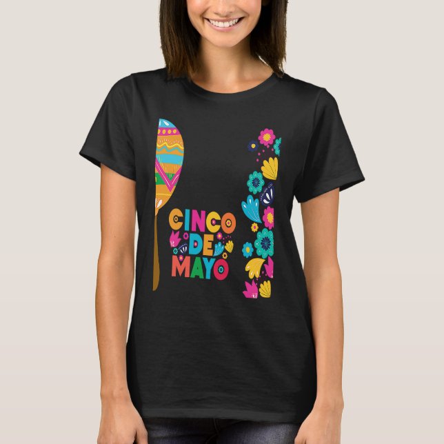 Camiseta Cinco De Mayo Burritos  Mexico Tacos and Avocado   (Anverso)