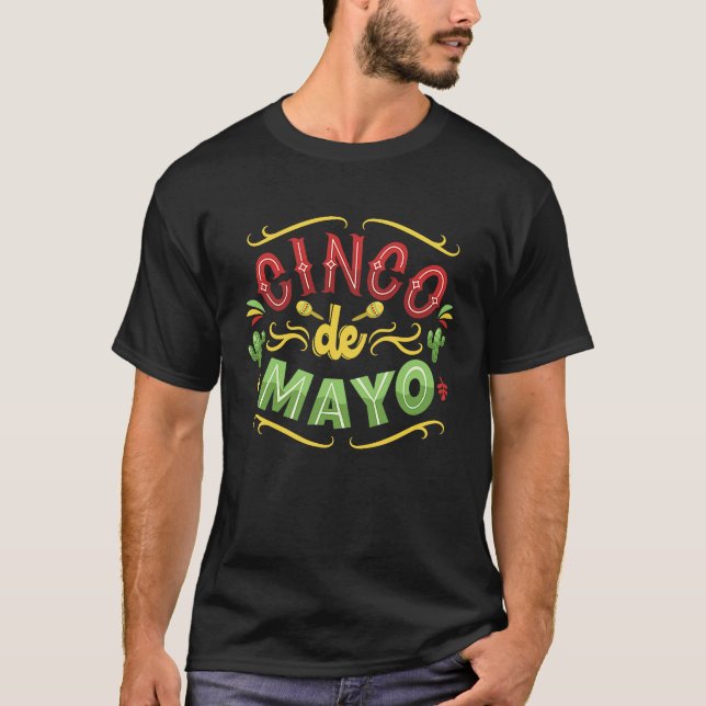 Camiseta Cinco De Mayo Burritos  Mexico Tacos and Avocado   (Anverso)