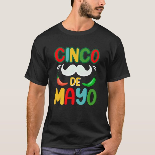 Camiseta Cinco De Mayo Burritos Mexico Tacos and Avocado  1 (Anverso)