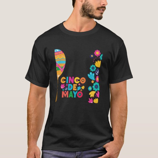 Camiseta Cinco De Mayo Burritos Mexico Tacos and Avocado  3 (Anverso)