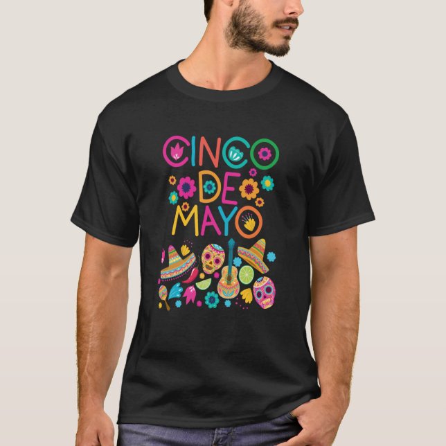 Camiseta Cinco De Mayo Burritos Mexico Tacos and Avocado  9 (Anverso)