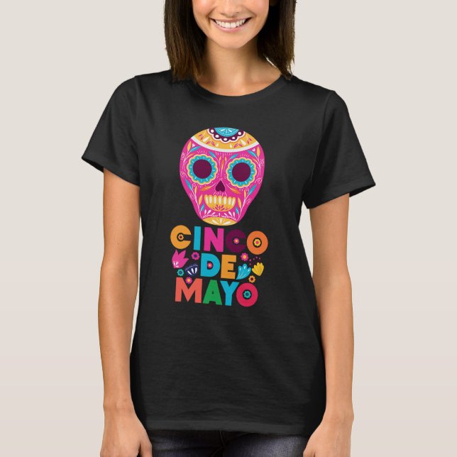 Camiseta Cinco de Mayo Burritos México Tacos y aguacate (Anverso)