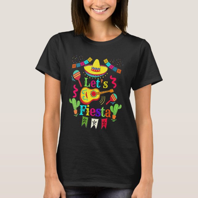 Camiseta Cinco De Mayo Cactus De Guitarra Mexicana Dejan Fi (Anverso)