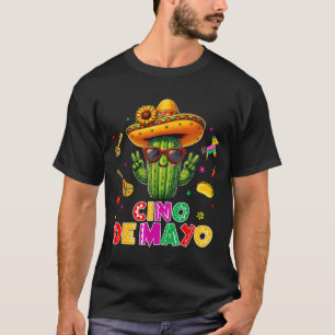 Camiseta Cinco de mayo cactus mexicano divertido vamos a fi