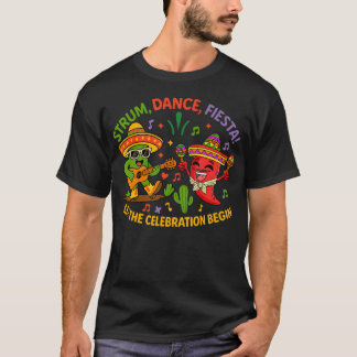 Camiseta Cinco De Mayo Cactus Y Pimiento Sombrero Rasgueo