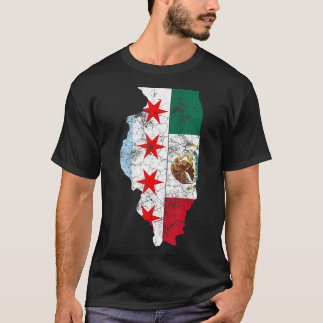 Camiseta Cinco De Mayo Camisas Chicago Bandera Mexicana Hom (Anverso)