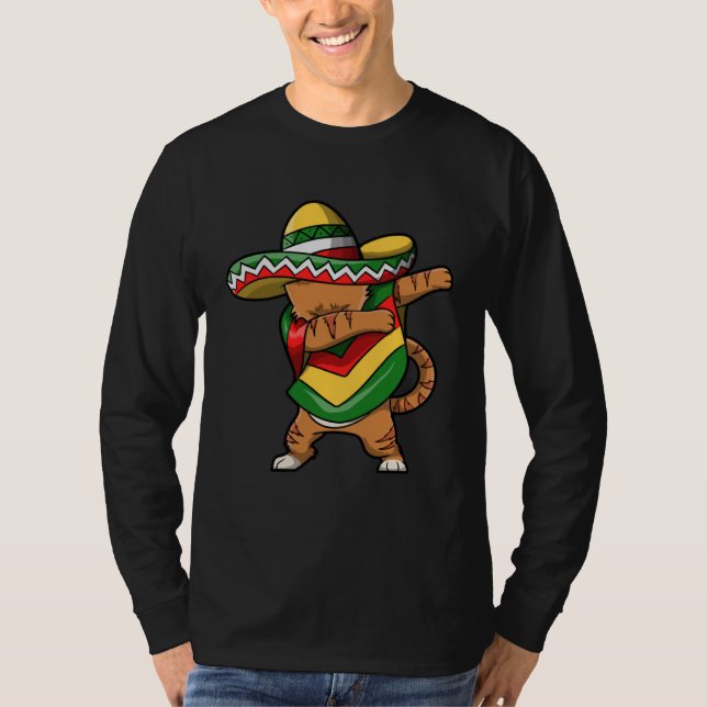 Camiseta Cinco De Mayo Cat Dabbing (Anverso)