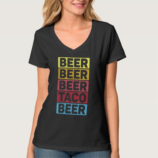 Camiseta Cinco De Mayo Cerveza Taco Cerveza Fiesta Mexicana (Anverso)