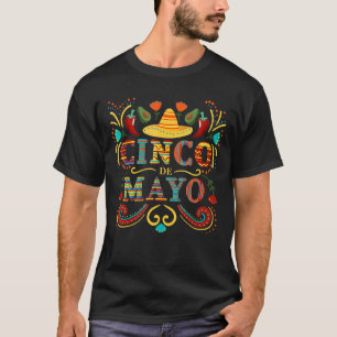 Camiseta Cinco De Mayo Con Sombrero Chili México Tacos Y