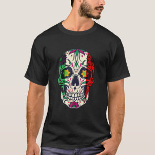 Camiseta Cinco De Mayo Cráneo De Azúcar Bandera Mexicana Ti