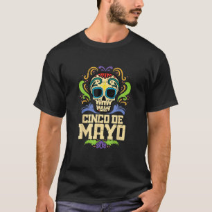 Camiseta Cinco De Mayo Cráneo De Azúcar Fiesta Mexicana Dia