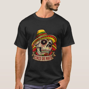 Camiseta Cinco De Mayo Cruz Mexicana Gafas de Sol Musta de 