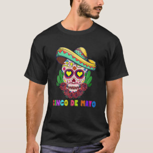 Camiseta Cinco De Mayo Cruz Mexicana Gafas de Sol Musta de