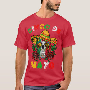 Camiseta Cinco De Mayo Cruz Mexicana Gafas de Sol Musta de 