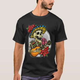 Camiseta Cinco De Mayo Cruz Mexicana Gafas de Sol Musta de