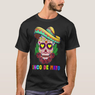 Camiseta Cinco De Mayo Cruz Mexicana Gafas de Sol Musta de 