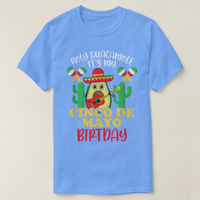 Camiseta Cinco De Mayo Cumpleaños Santa Guacamole (Diseño del anverso)