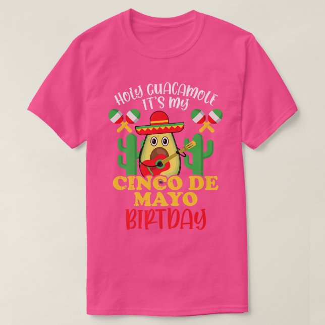 Camiseta Cinco De Mayo Cumpleaños Santa Guacamole (Diseño del anverso)