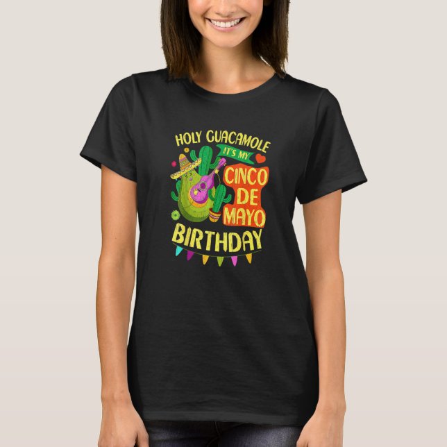 Camiseta Cinco De Mayo Cumpleaños Santo Guacamole (Anverso)