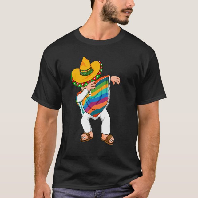 Camiseta Cinco de Mayo dabando poncho Sombrero México (Anverso)