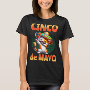 Camiseta Cinco de Mayo Dabbing Gatito Gatito Bigote