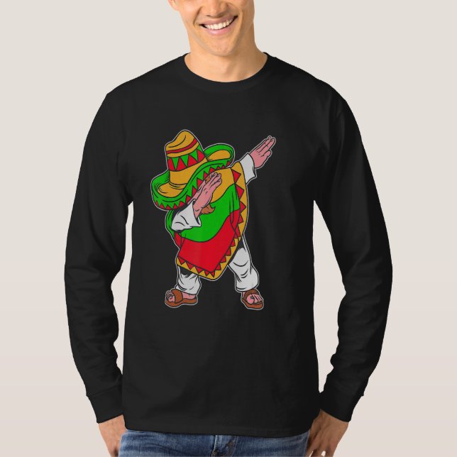 Camiseta Cinco De Mayo Dabbing Poncho Sombrero (Anverso)