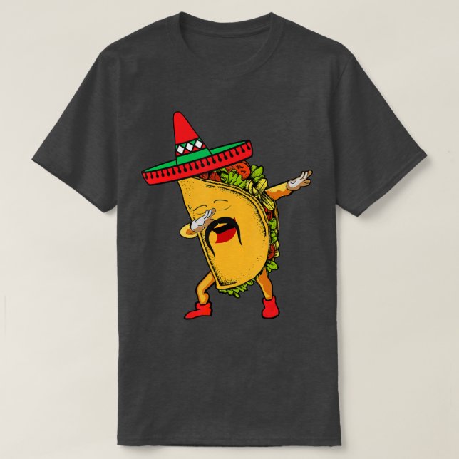 Camiseta Cinco de Mayo Dabbing Taco Mexican Sombrero Hat Da (Diseño del anverso)