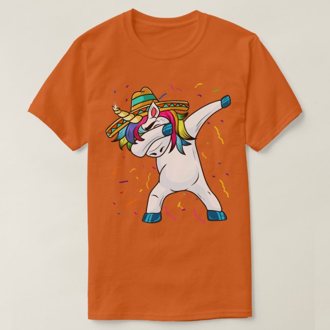 Camiseta Cinco De Mayo Dabbing Unicorn Sombrero (Diseño del anverso)