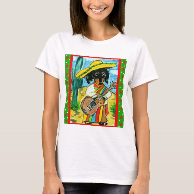 Camiseta Cinco de Mayo Dachshund (Anverso)