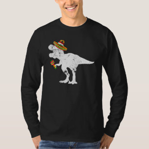 Camiseta Cinco De Mayo Dinosaurio Sombrero Vestuario Para H