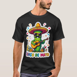 Camiseta Cinco de mayo divertido cactus mexicano gafas de s