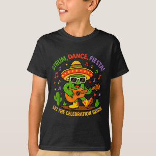 Camiseta Cinco de mayo divertido cactus sombrero rasgueo ba