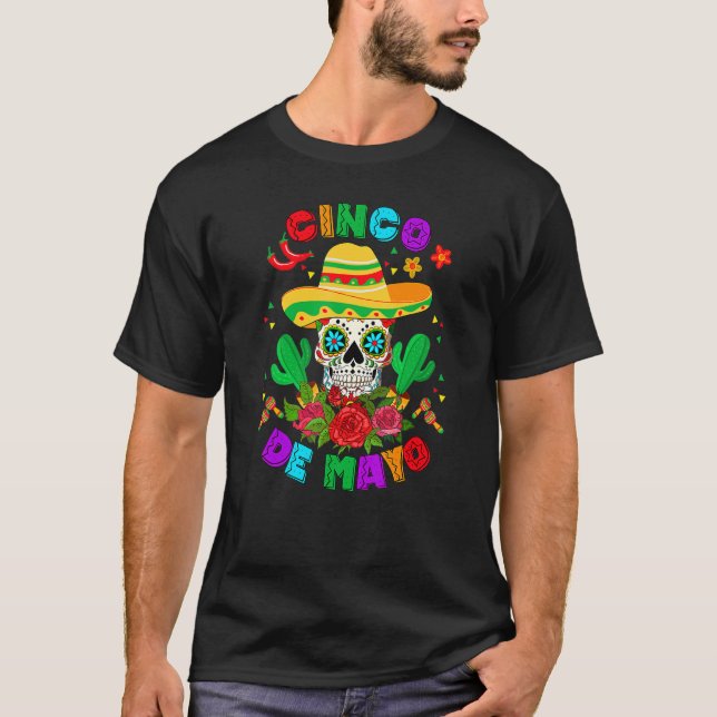 Camiseta Cinco De Mayo Fiesta Cruz Mexicana Sunglasse (Anverso)