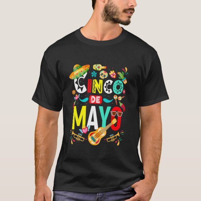 Camiseta Cinco De Mayo Fiesta Mexicana 5 De Mayo Divertidas (Anverso)