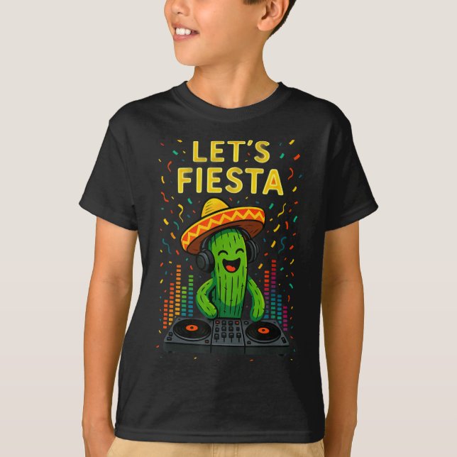 Camiseta Cinco de mayo fiesta mexicana de cactus divertida  (Anverso)