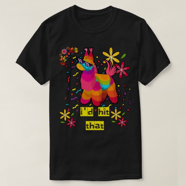 Camiseta Cinco de Mayo Fiesta que golpearía las Pinatas (Diseño del anverso)